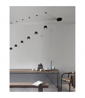 Amadeo Pendant Ceiling Light Sandy Black Aluminium Adjustable Switched LED 36W 2280Lm 3000K-2
