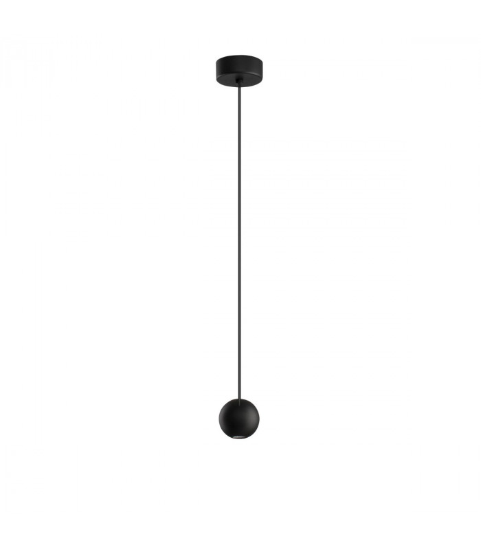 Nocci Slim Pendant Ceiling Light Black Aluminium Black Fabric Wire LED 4.5W 220Lm 3000K-1