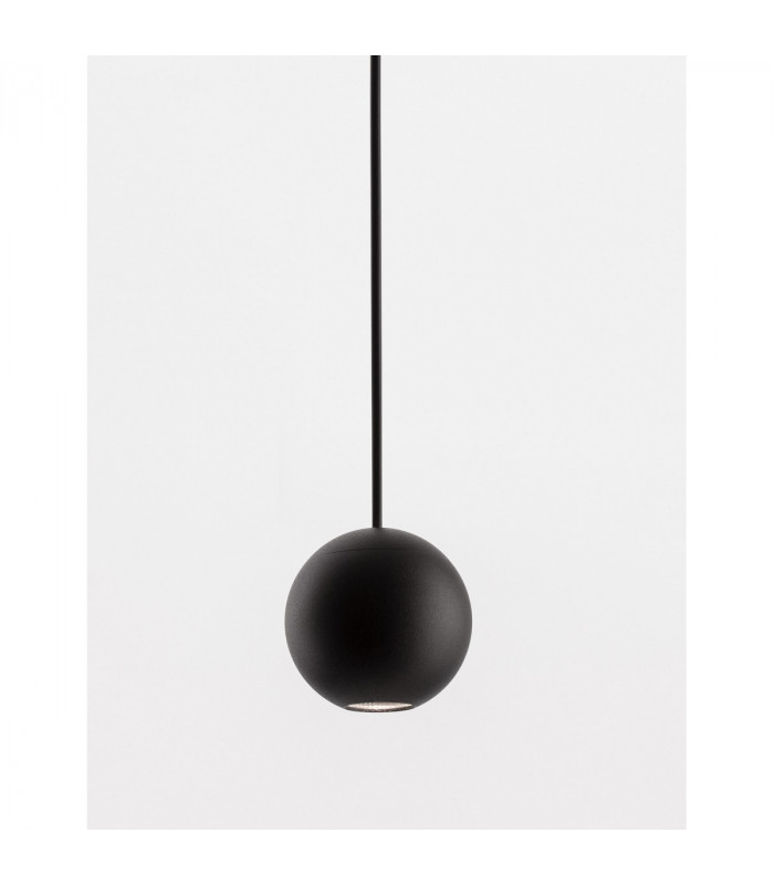 Nocci Slim Pendant Ceiling Light Black Aluminium Black Fabric Wire LED 4.5W 220Lm 3000K-2