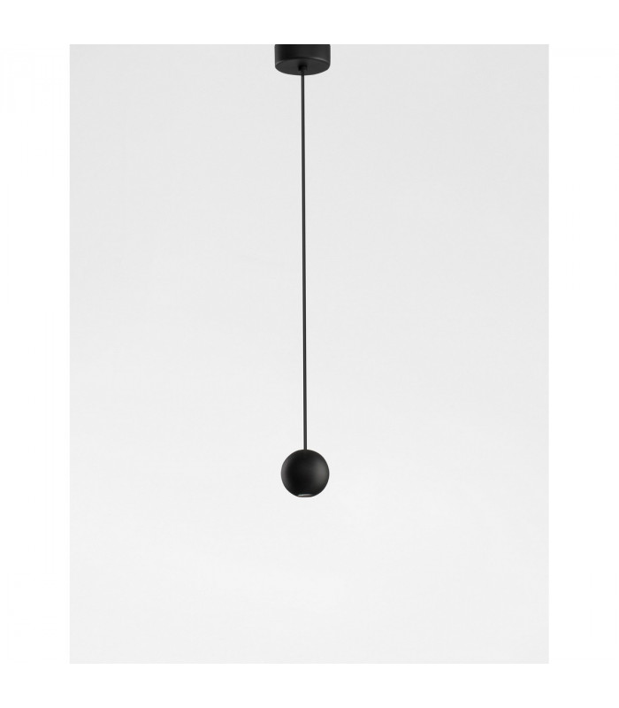 Nocci Slim Pendant Ceiling Light Black Aluminium Black Fabric Wire LED 4.5W 220Lm 3000K-3