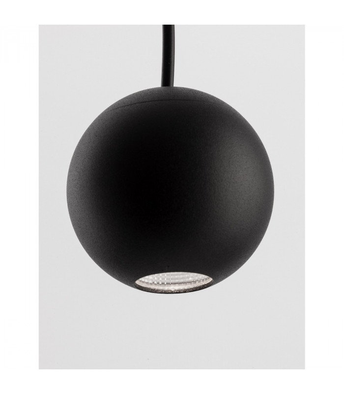 Nocci Slim Pendant Ceiling Light Black Aluminium Black Fabric Wire LED 4.5W 220Lm 3000K-5