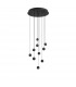 Nocci 10 Light Integrated LED Pendant Ceiling Light Black Aluminium Black Fabric Wire LED 10x4.5W 1860Lm 3000K-1