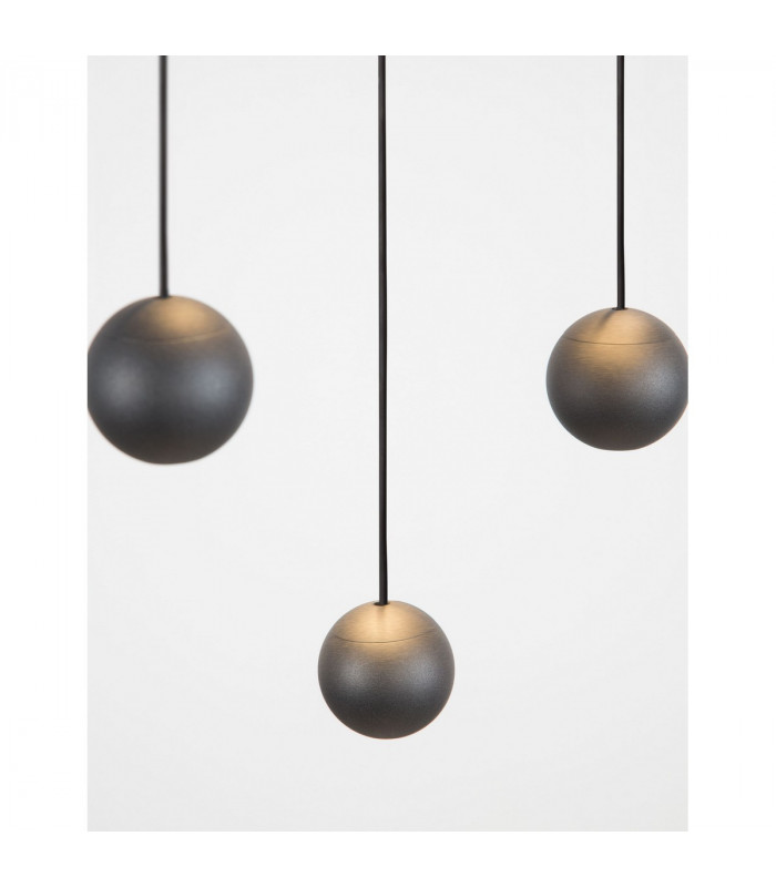 Nocci 10 Light Integrated LED Pendant Ceiling Light Black Aluminium Black Fabric Wire LED 10x4.5W 1860Lm 3000K-3