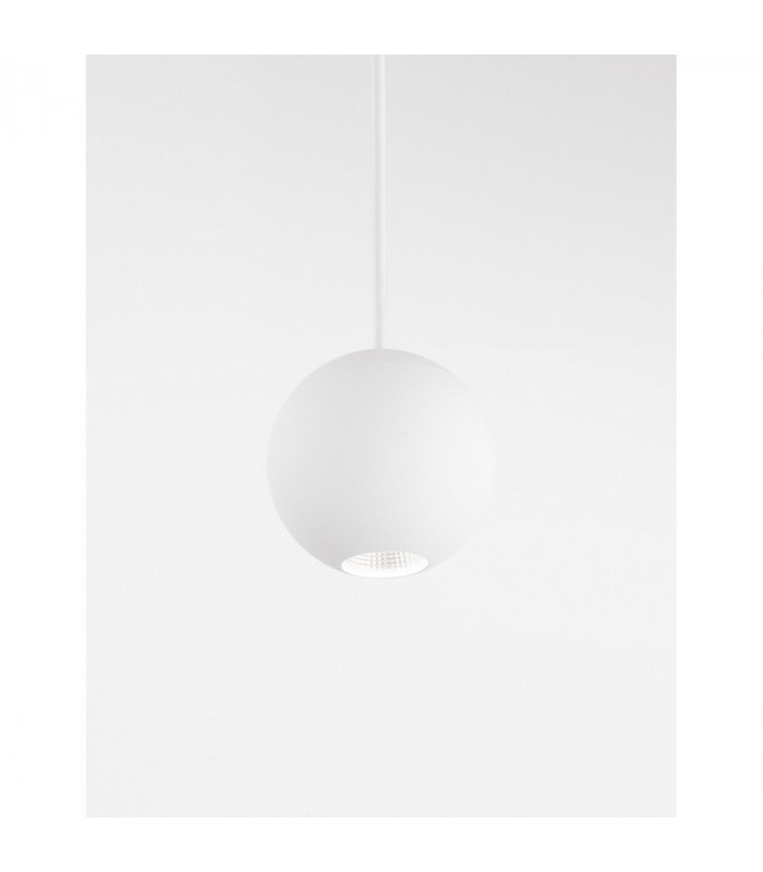 Nocci Slim Pendant Ceiling Light White Aluminium White Fabric Wire LED 4.5W 220Lm 3000K-3