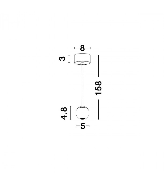 Nocci Slim Pendant Ceiling Light White Aluminium White Fabric Wire LED 4.5W 220Lm 3000K-4
