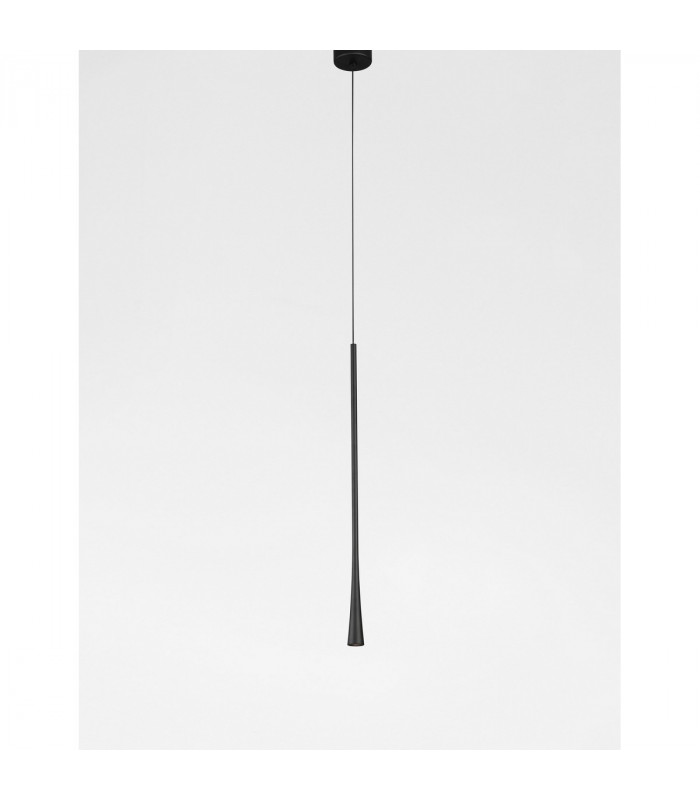Goccio Slim Pendant Ceiling Light Black Aluminium Steel Black Fabric Wire LED 7W 213Lm 3000K-3
