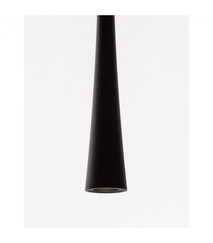 Goccio Slim Pendant Ceiling Light Black Aluminium Steel Black Fabric Wire LED 7W 213Lm 3000K-5
