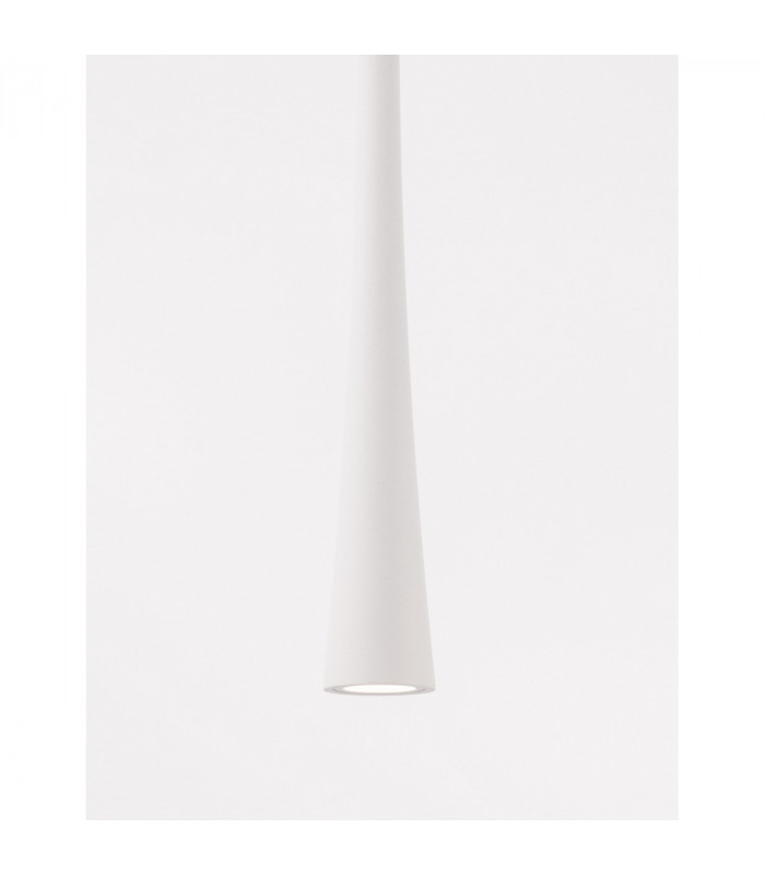 Goccio Slim Pendant Ceiling Light White Aluminium Steel White Fabric Wire LED 7W 213Lm 3000K-2