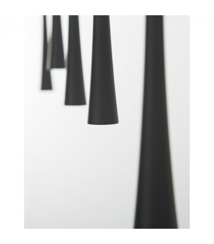Goccio 5 Light Bar Pendant Ceiling Light Black Aluminium Steel Black Fabric Wire LED 5x7W 1065Lm 3000K-6