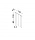 Goccio 5 Light Bar Pendant Ceiling Light Black Aluminium Steel Black Fabric Wire LED 5x7W 1065Lm 3000K-7