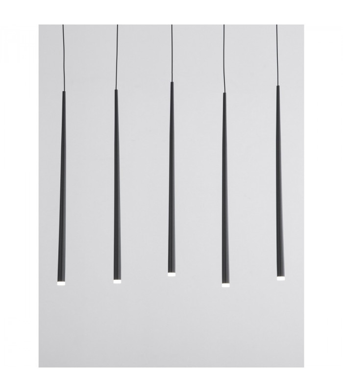 Giono 7 Light Bar Pendant Ceiling Light Sandy Black Aluminium LED 7x3W 1280Lm 3000K-4