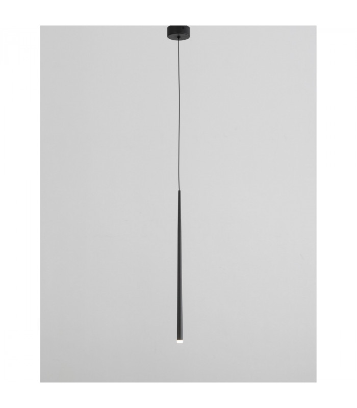 Giono Slim Pendant Ceiling Light Sandy Black Aluminium LED 1x3W 180Lm 3000K-3