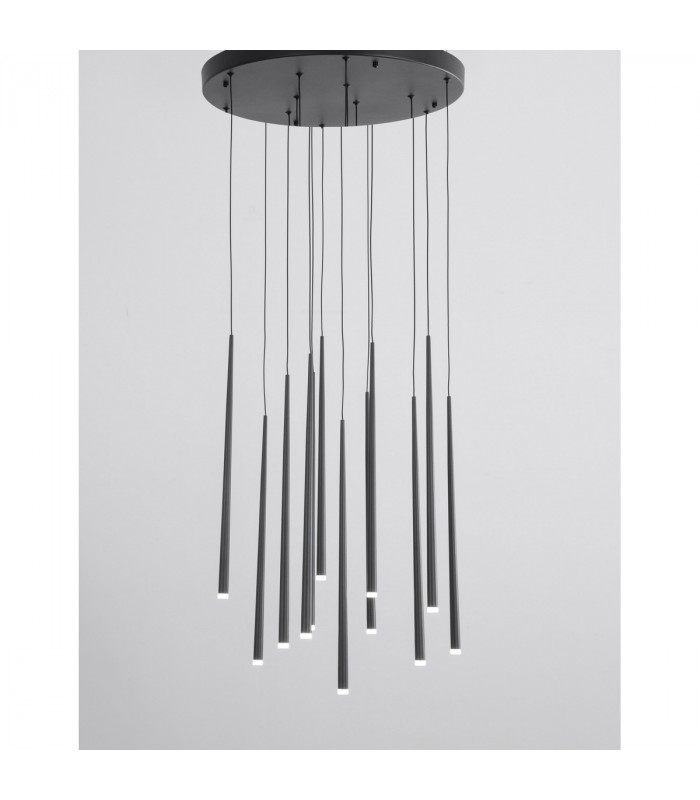 Giono 12 Light Cluster Pendant Ceiling Light Sandy Black Aluminium LED 12x3W 2280Lm 3000K-3