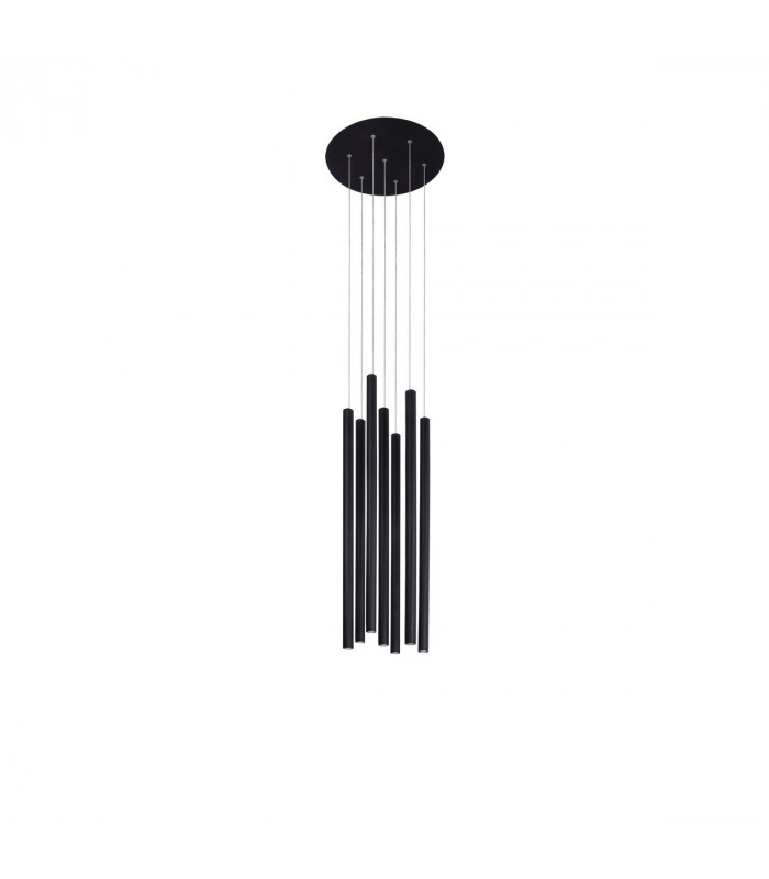 Ultrathin 7 Light Cluster Pendant Ceiling Light Sandy Black Aluminium LED 7x3W 1260Lm 3000K-1