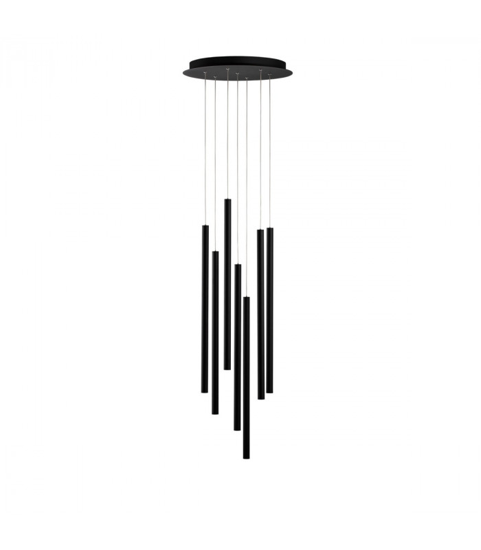 Ultrathin 7 Light Cluster Pendant Ceiling Light Sandy Black Aluminium LED 7x3W 1260Lm 3000K-3