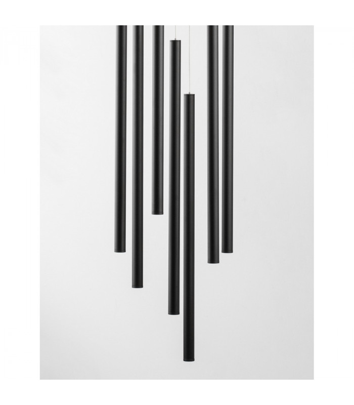Ultrathin 7 Light Cluster Pendant Ceiling Light Sandy Black Aluminium LED 7x3W 1260Lm 3000K-4