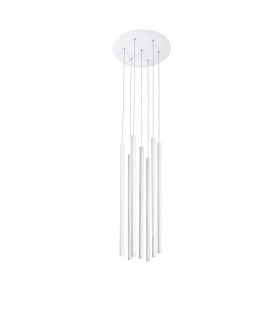 Ultrathin 7 Light Cluster Pendant Ceiling Light Sandy White Aluminium LED 7x3W 1260Lm 3000K-1