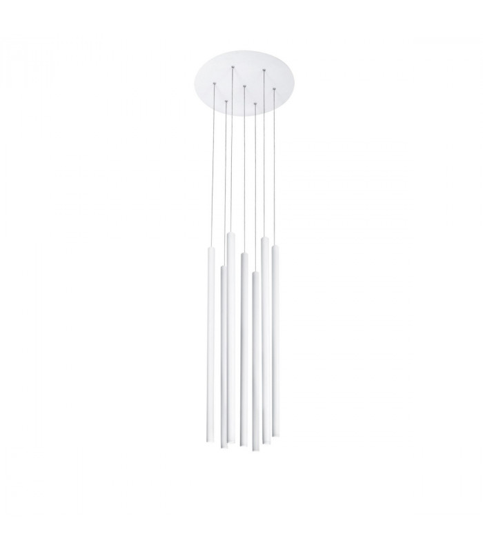Ultrathin 7 Light Cluster Pendant Ceiling Light Sandy White Aluminium LED 7x3W 1260Lm 3000K-1