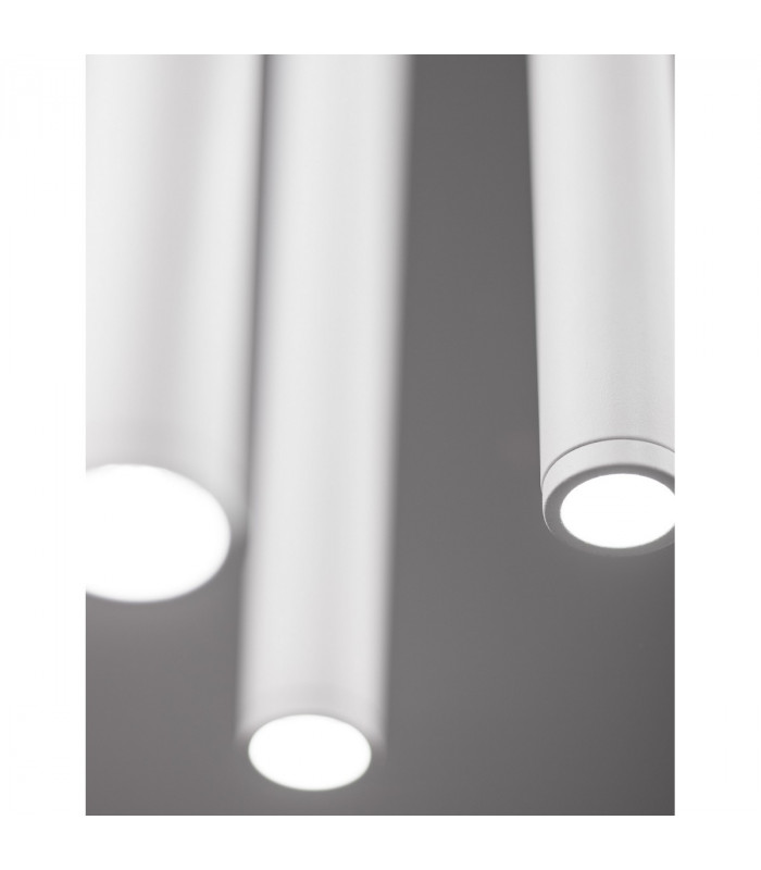 Ultrathin 7 Light Cluster Pendant Ceiling Light Sandy White Aluminium LED 7x3W 1260Lm 3000K-6