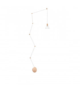 Marce Pendant Ceiling Light Gold Aluminium Clear Glass LED 5W 250Lm 3000K-1