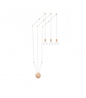 Marce Pendant Ceiling Light Gold Aluminium Clear Glass LED 15W 750Lm 3000K-1