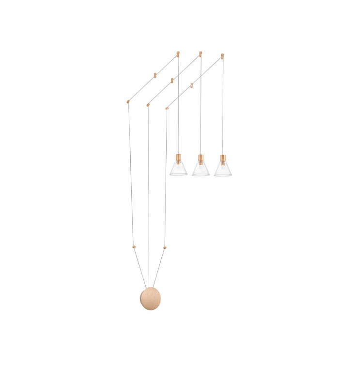 Marce Pendant Ceiling Light Gold Aluminium Clear Glass LED 15W 750Lm 3000K-1