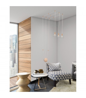 Marce Pendant Ceiling Light Gold Aluminium Clear Glass LED 15W 750Lm 3000K-2