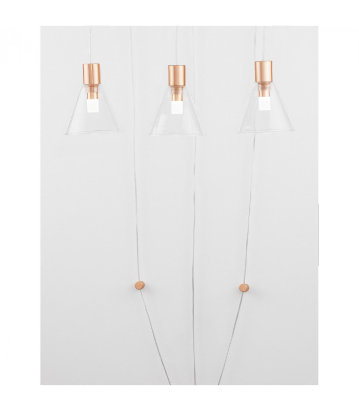 Marce Pendant Ceiling Light Gold Aluminium Clear Glass LED 15W 750Lm 3000K-7