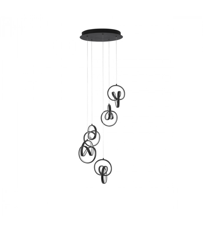 Rings Integrated LED Pendant Ceiling Light Sandy Black Aluminium LED 60W 2310Lm 3000K-1