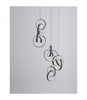 Rings Integrated LED Pendant Ceiling Light Sandy Black Aluminium LED 60W 2310Lm 3000K-2