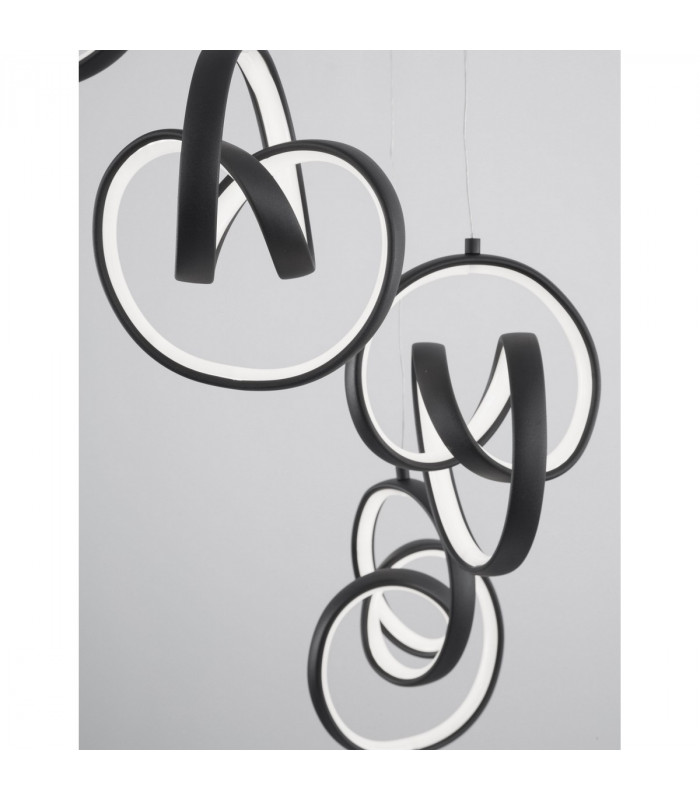 Rings Integrated LED Pendant Ceiling Light Sandy Black Aluminium LED 60W 2310Lm 3000K-3