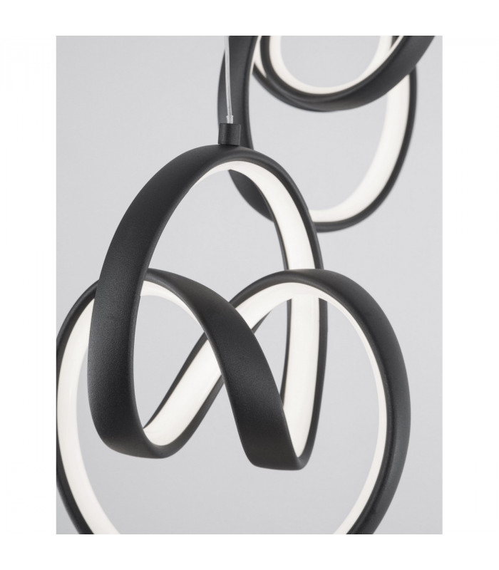 Rings Integrated LED Pendant Ceiling Light Sandy Black Aluminium LED 60W 2310Lm 3000K-5