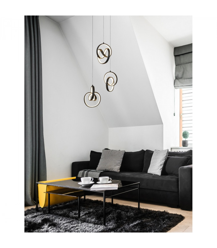 Rings Integrated LED Pendant Ceiling Light Sandy Black Aluminium LED 43W 1806Lm 3000K-2