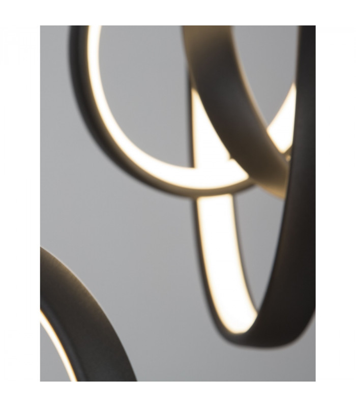 Rings Integrated LED Pendant Ceiling Light Sandy Black Aluminium LED 43W 1806Lm 3000K-5