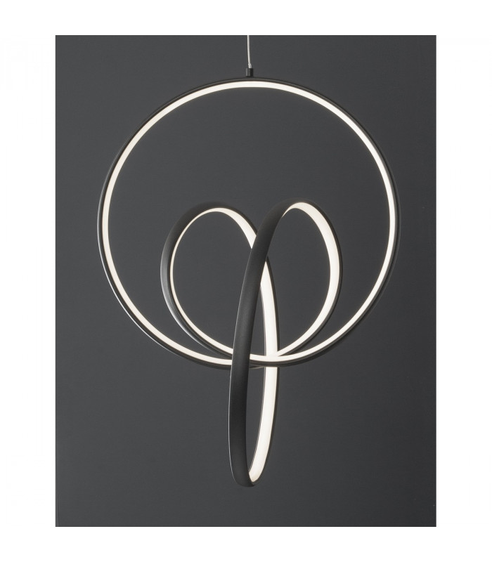 Rings Integrated LED Pendant Ceiling Light Sandy Black Aluminium LED 43W 1895Lm 3000K-4
