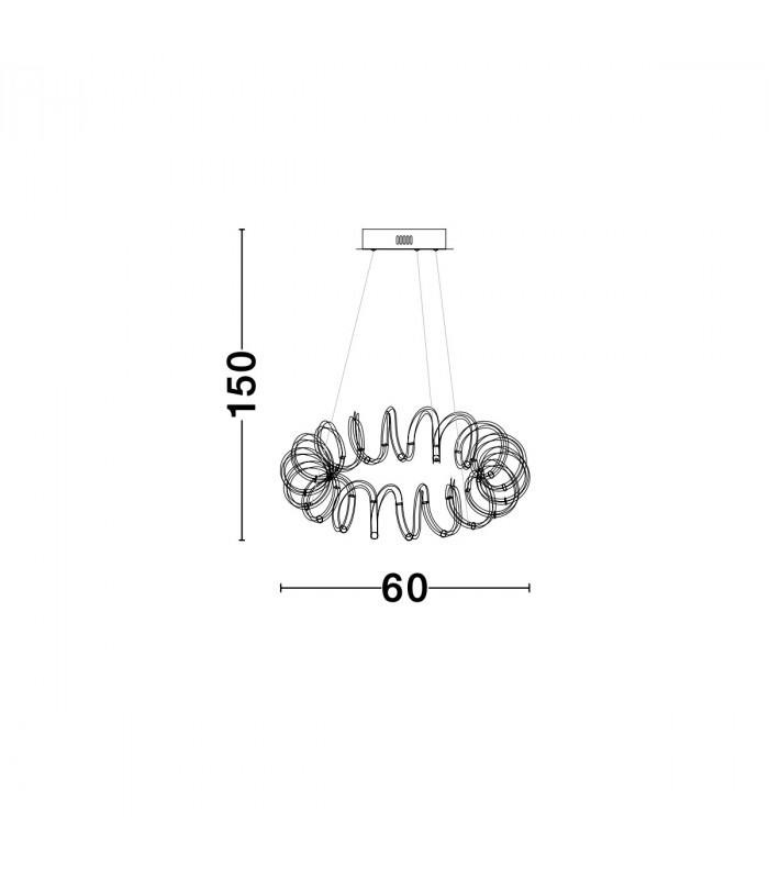 Zinia Integrated LED Pendant Ceiling Light Sandy Black Aluminium Silicone LED 45W 3375Lm 3000K-9