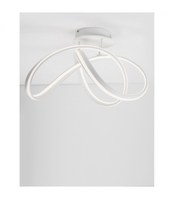 Truno Integrated LED Semi Flush Light Sandy White Aluminium LED 60W 4746Lm 3000K-3