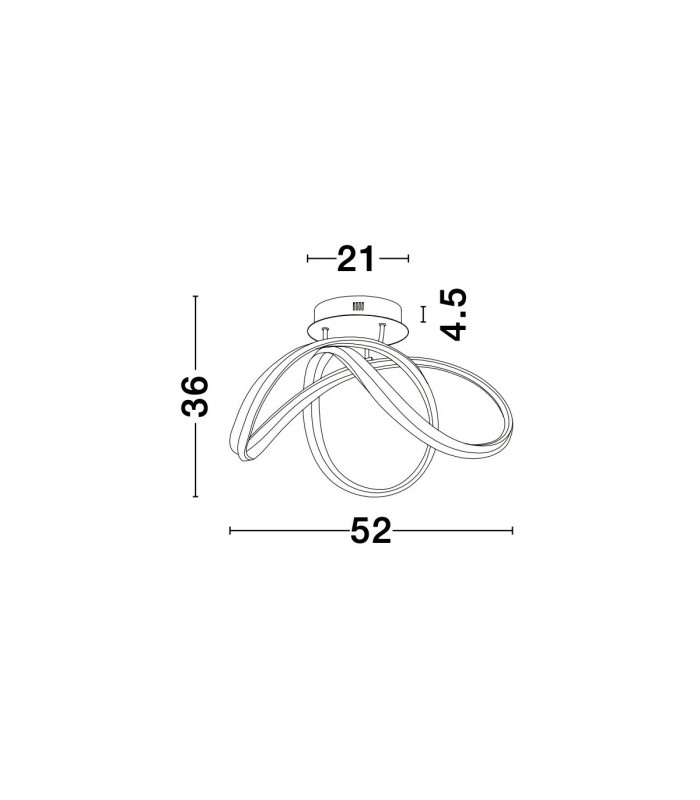 Truno Integrated LED Semi Flush Light Sandy White Aluminium LED 60W 4746Lm 3000K-6