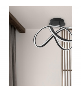 Truno Integrated LED Semi Flush Light Sandy Black Aluminium LED 60W 4746Lm 3000K-2