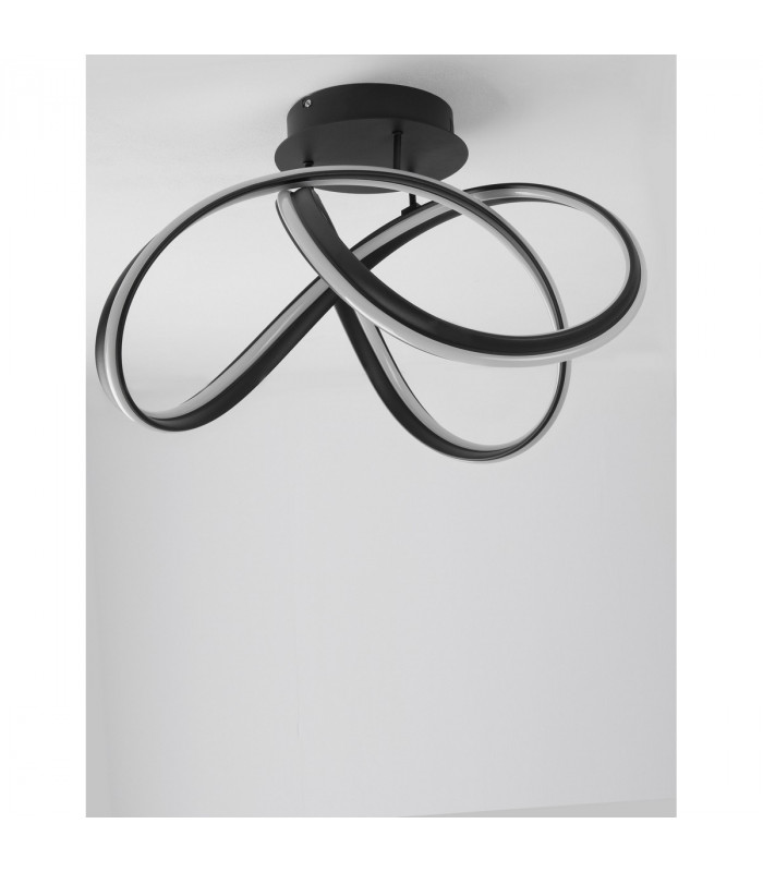 Truno Integrated LED Semi Flush Light Sandy Black Aluminium LED 60W 4746Lm 3000K-4