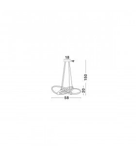 Treccia Integrated LED Pendant Ceiling Light White Aluminium LED 47W 2800Lm 3000K-2