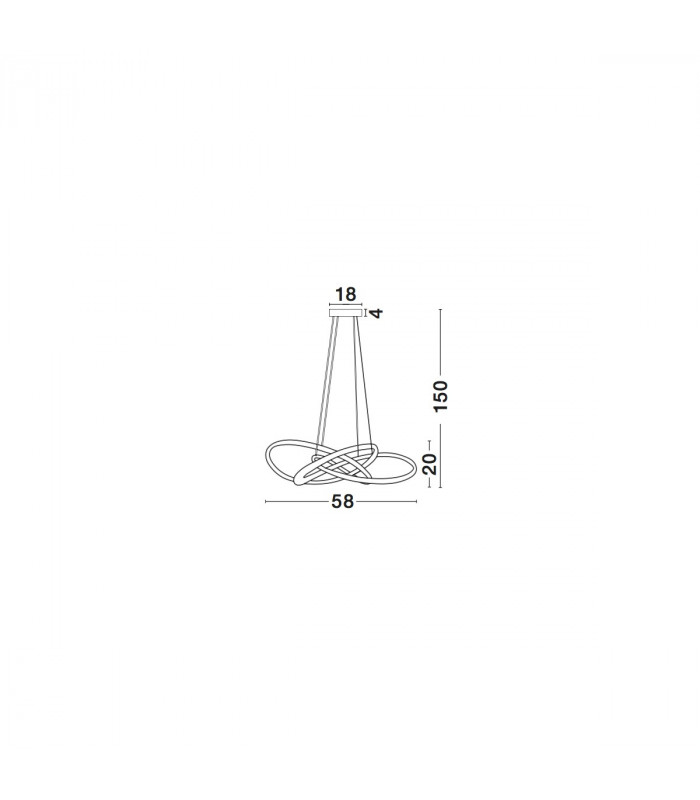Treccia Integrated LED Pendant Ceiling Light White Aluminium LED 47W 2800Lm 3000K-2
