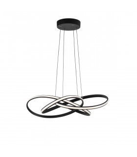 Treccia Integrated LED Pendant Ceiling Light Black Aluminium LED 47W 2800Lm 3000K-1