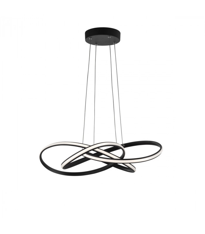 Treccia Integrated LED Pendant Ceiling Light Black Aluminium LED 47W 2800Lm 3000K-1
