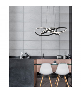 Treccia Integrated LED Pendant Ceiling Light Black Aluminium LED 47W 2800Lm 3000K-2