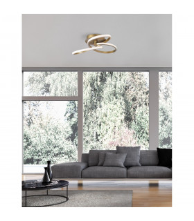 Fusion Integrated LED Semi Flush Light Brass Gold Aluminium LED 40W 3017Lm 3000K-2