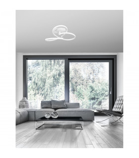 Fusion Integrated LED Semi Flush Light White Aluminium LED 40W 3017Lm 3000K-2