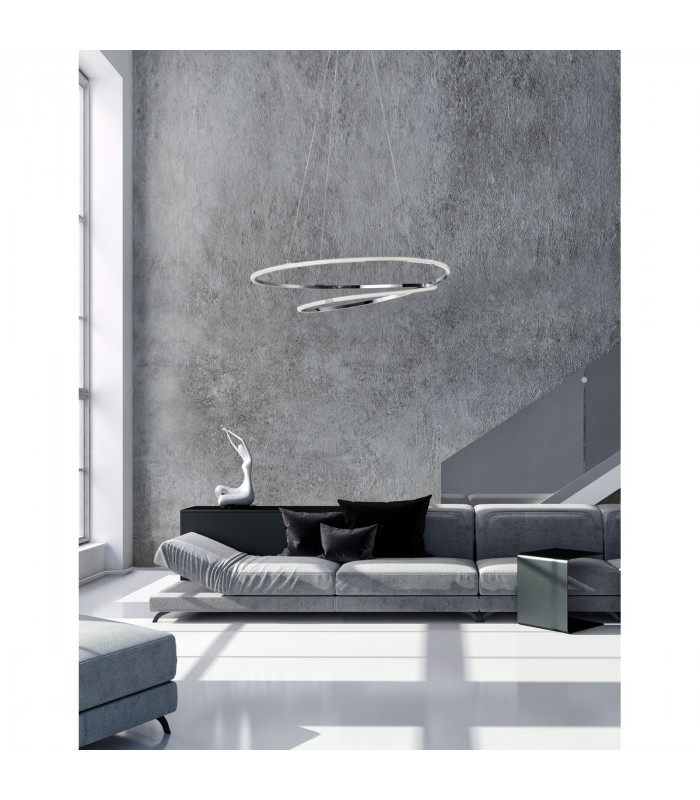 Viareggio Integrated LED Pendant Ceiling Light Chrome Aluminium LED 29W 2000Lm 3000K-2