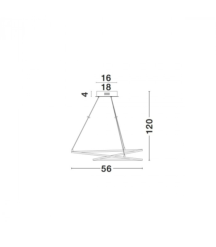 Viareggio Integrated LED Pendant Ceiling Light White Aluminium LED 29W 2000Lm 3000K-4