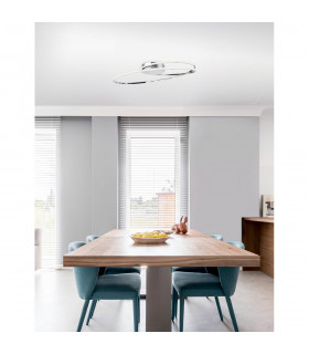 Viareggio Integrated LED Semi Flush Light Chrome Aluminium LED 28W 1950Lm 3000K-2